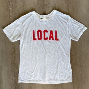 Alter’d State Shirt White “Local” Tissue T Sheer Slogan Small